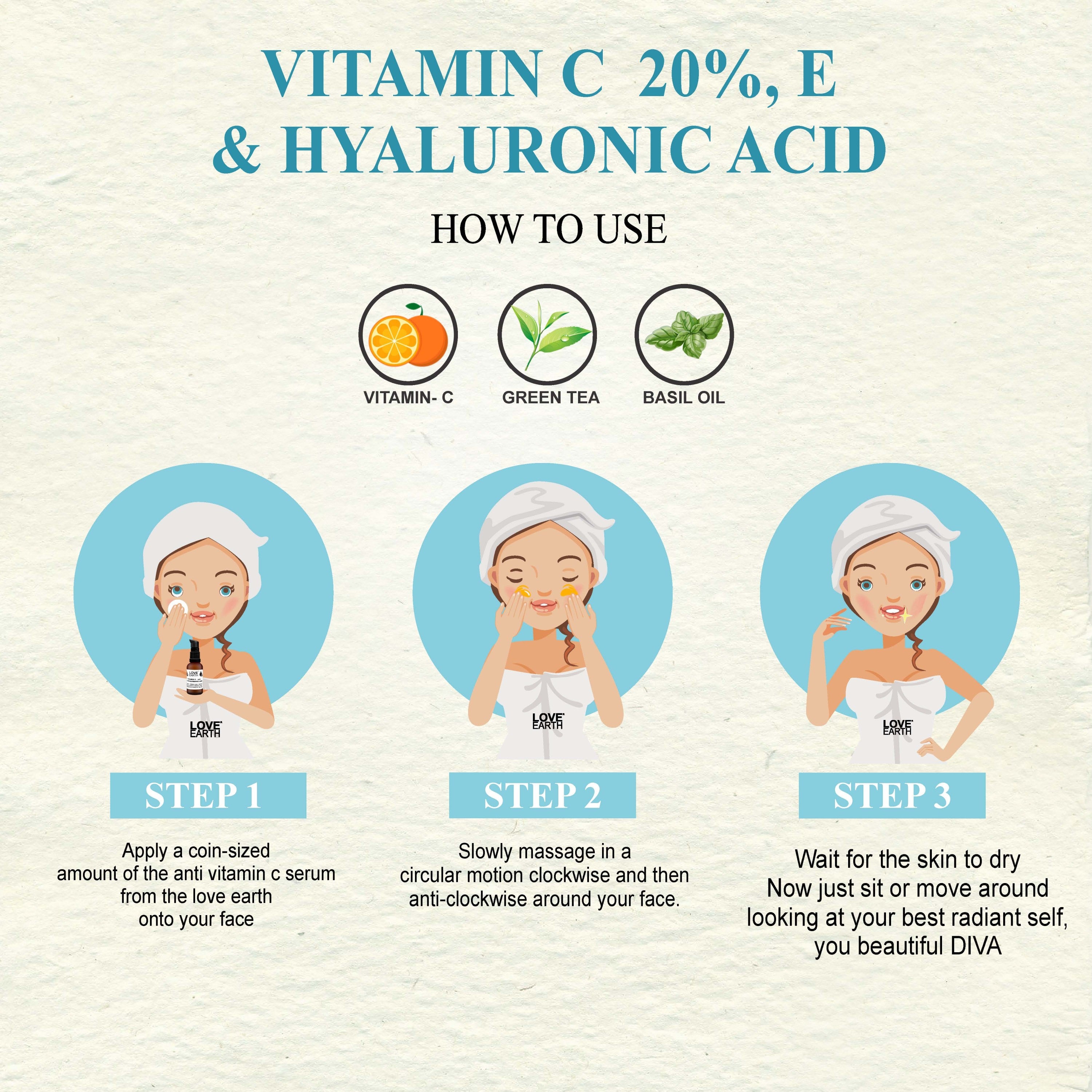 Love Earth Vitamin C 20, E & Hyaluronic Acid Face Serum 30 ml