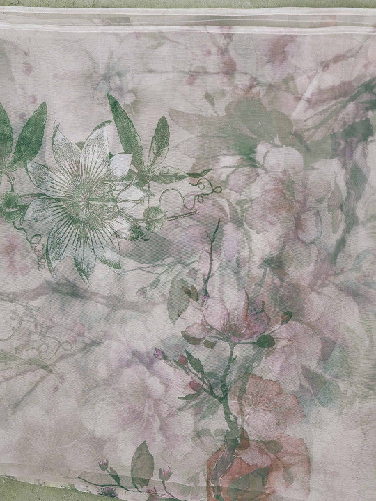 Tikhi Imli Silver Floral Embroidered Thread Work Straight Kurta With Patiala & Dupatta