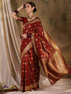 Sangria Woven Design Banarasi Saree With Blouse Piece