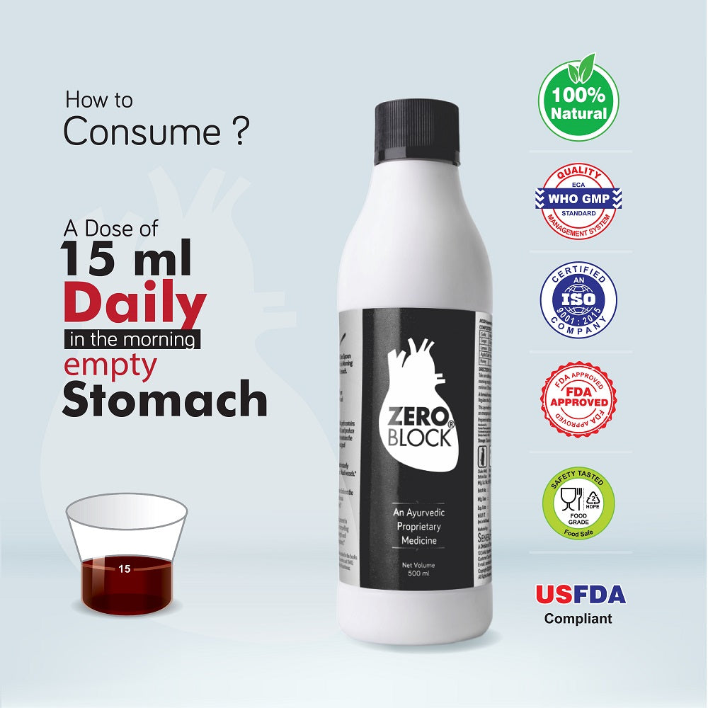 Zero Block Ayurvedic Mixture Syrup for Heart 500 ml Swadesii