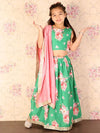 Vastramay Girls Floral Printed Sequinned Ready to Wear Lehenga & Choli With Dupatta