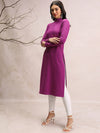 Vishudh High Neck High Slit Straight Kurta