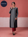 Likha Black Woollen Acrylic Jacquard Winter Kurta LIKWW05