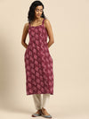 Anayna Women Printed Kantha Work Kurta