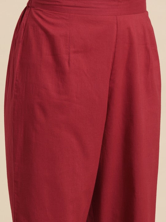 anayna Women Ethnic Motifs Printed Regular Sequinned Kurta with Trousers