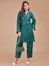 Tikhi Imli Embroidered V-Neck Tunic & Trousers Co-OrdsSet