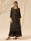 Likha Black Printed Kurta Palazzo Dupatta LIKSKD20 (Set of 3) - M