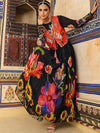 Scakhi Floral Printed Gown Maxi Ethnic Dresses With Jacket