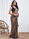 Satrani Floral Printed Crepe Fusion Sungudi Saree