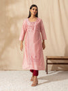 Likha Pink Panel Printed Kurta highlighted with Embroidery LIKKUR95