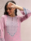 Vishudh Ethnic Motifs Printed Keyhole Neck Straight Kurta