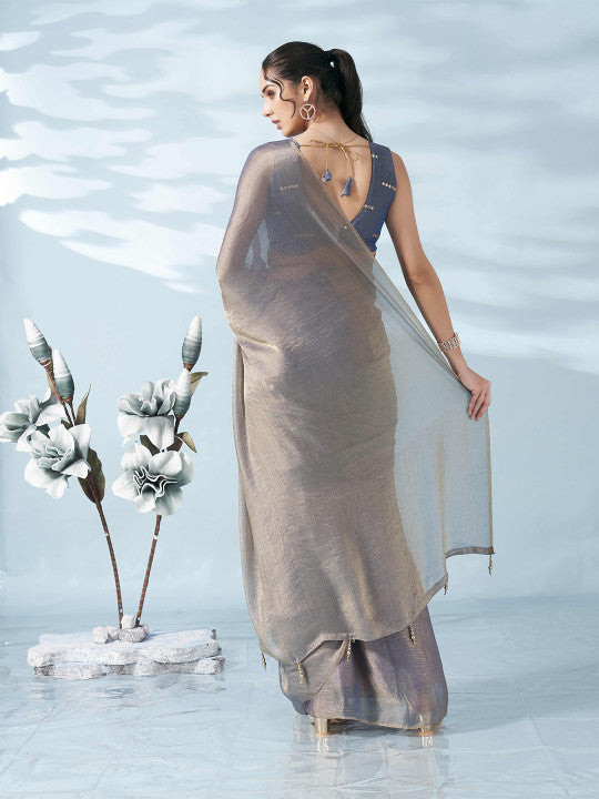 Tikhi Imli Two Tone Poly Chiffon Saree