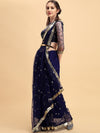 Sangria Navy Blue Sequinned Saree