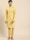 Amodh by Kisah Men Yellow Kurta (Set of 2)