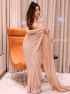 Sangria Beige Sequinned Embellished Saree