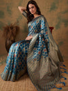 Sangria Ethnic Motif Woven Design Organza Saree