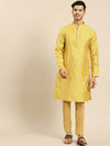 Amodh by Kisah Men Yellow Kurta (Set of 2)