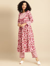 Anayna Women Pink Printed Kurta with Trousers