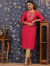 House of Pataudi Ethnic Motifs Woven Design Thread Work Straight Kurtas