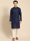 Amodh by Kisah Men Navy Blue Kurta (Set of 2)