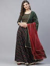 AKS Printed Ready To Wear Cotton Lehenga & Blouse With Dupatta