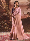 Satrani Pink Ethnic Motifs Woven Design Zari Art Silk Banarasi Saree