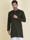 Deyann Men Green Thread Work Kurta