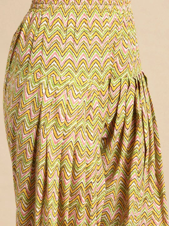 Women Floral Printed Pure Cotton Kurta with Salwar & With Dupatta