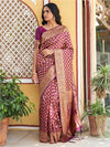 Janasya Ethnic Motif Woven Design Zari Banarasi Saree