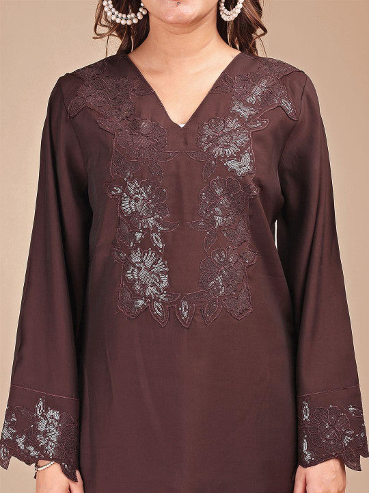 Embroidered Tunic With Trousers Co-Ords