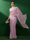 Sangria Mauve Embellished Pure Georgette Saree
