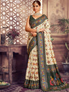 Satrani Printed & Tassels Silk Cotton Fusion Saree