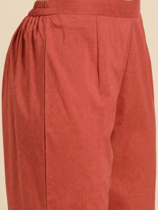 anayna Anarkali Pure Cotton Kurta With Trousers & Dupatta