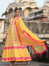 Scakhi Ethnic Motifs Printed Silk Anarkali Gown With Printed Dupatta