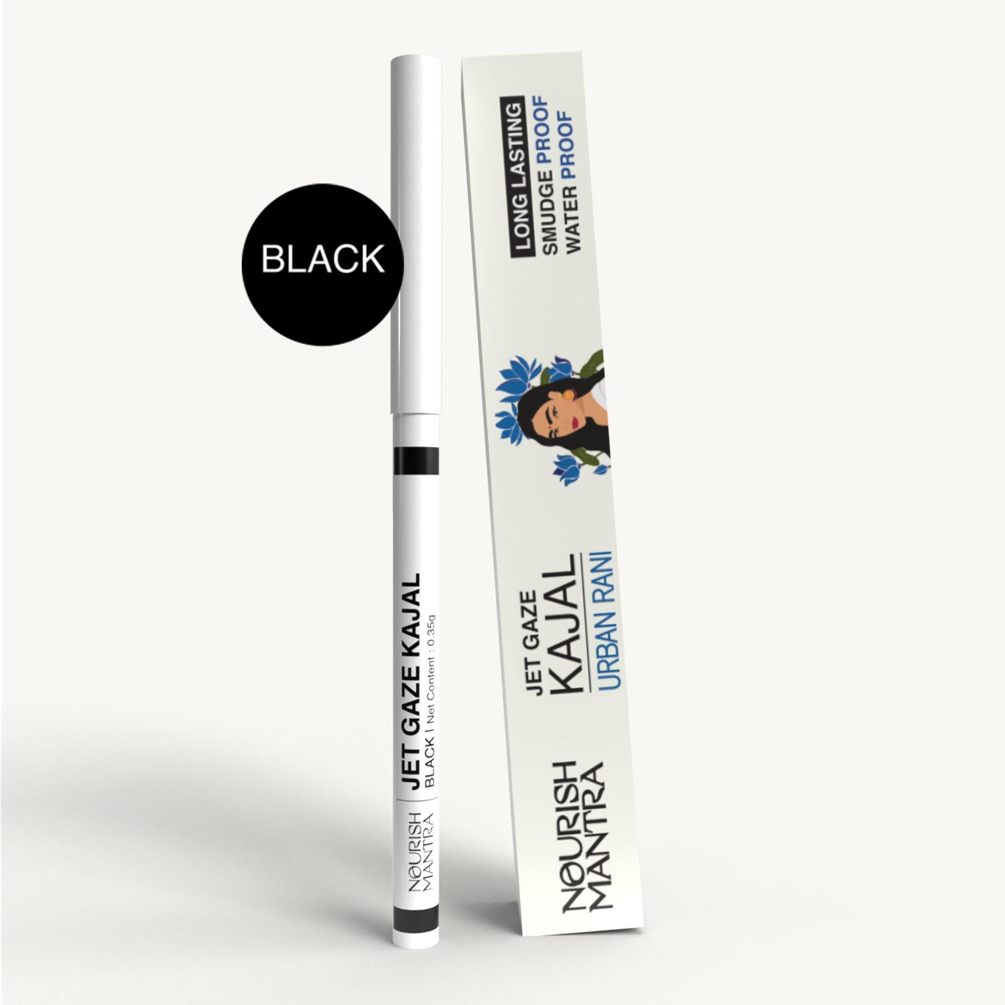 2 Rani Jet Nourish Mantra Jet Gaze Eye Kajal (Black) - 0.35 gms - Swadesii
