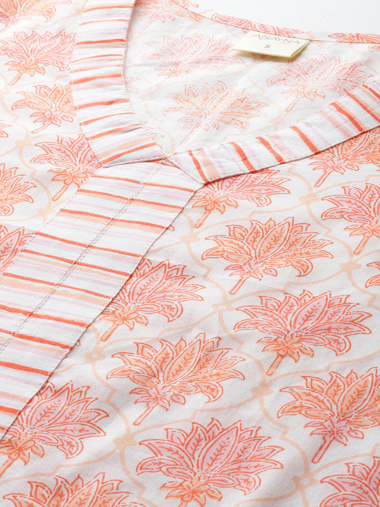 anayna Women Floral Printed Pure Cotton Kurta with Salwar & With Dupatta