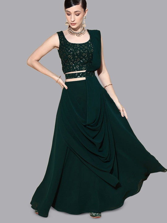 Libas Embroidered Sequinned Ready to Wear Lehenga & Blouse With Dupatta