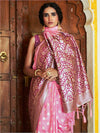 Janasya Ethnic Motif Woven Design Zari Banarasi Saree