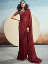 Satrani Striped Zari Poly Georgette Saree