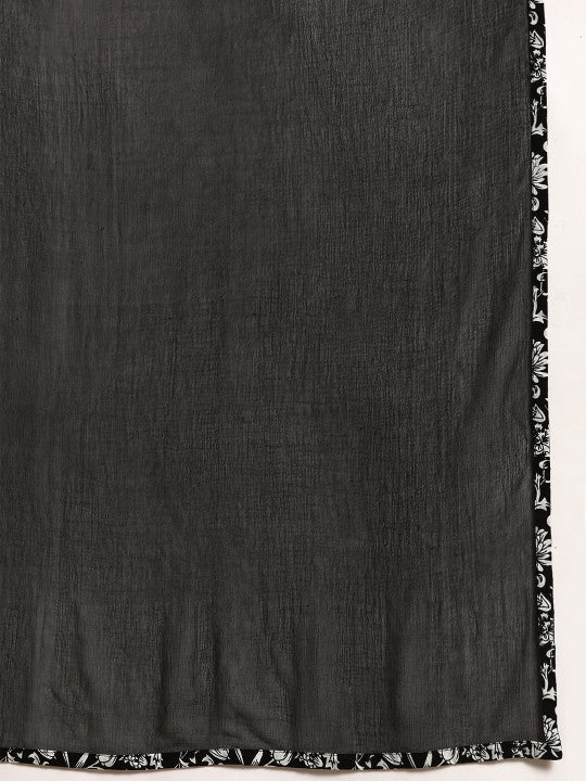 anayna Floral Printed Pure Cotton Kurti With Dhoti Pants & Dupatta