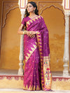 Janasya Ethnic Motifs Woven Design Zari Paithani Saree