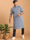 Vastramay Striped Mandarin Collar Pure Cotton Kurta