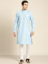 Sojanya Men Blue Solid Straight Kurta