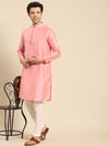 Amodh by Kisah Men Pink Kurta (Set of 2)