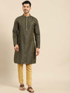 Amodh by Kisah Men Green Kurta (Set of 2)