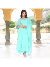 Urbanstree Aasmani Blue Anarkali (Set of 3)