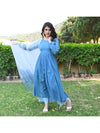 Urbanstree Sweetheart Blue Anarkali (Set of 3)