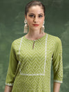 Vishudh Geometric Printed Keyhole Neck Kurta