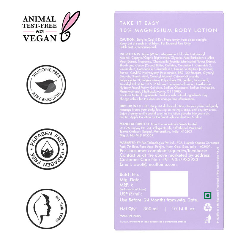 Take It Easy 10% Magnesium Body Lotion