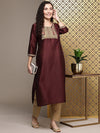 House of Pataudi Jashn Ethnic Motifs Yoke Design Thread Work Kurta